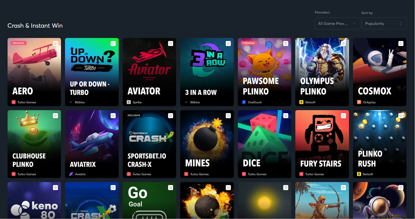 כל משחקי הקראש של השמות הגדולים